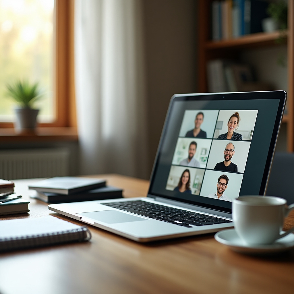 Bildschirmansicht eines laufenden Familien-Webinars